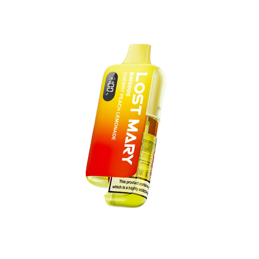 Cherry Peach Lemonade Lost Mary BM6000 Disposable Vape Kit 20mg